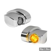 CLIGNOS DE SABRE - HEINZ BIKES -  NANO Series Winglets turn signals - 1 FONCTION - CORPS CHROME / CABOCHON FUME - HBWLN-C