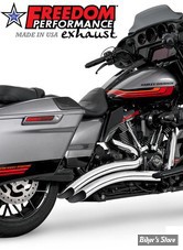- ECHAPPEMENT FREEDOM PERFORMANCE - SHARP CURVE RADIUS 2EN2 - TOURING 17UP MILWAUKEE-EIGHT® - SCOOP - CHROME / EMBOUTS : CHROME - HD00645