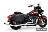 - ECHAPPEMENT - FREEDOM PERFORMANCE - SOFTAIL M8 - UPSWEPT TRUE-DUAL - CHROME / EMBOUTS DROIT NOIR SCUPLTE  - HD00933