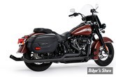 - ECHAPPEMENT - FREEDOM PERFORMANCE - SOFTAIL M8 - UPSWEPT TRUE-DUAL - NOIR  / EMBOUTS DROIT NOIR SCULPTE - HD00934