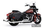 - ECHAPPEMENT - FREEDOM PERFORMANCE - SOFTAIL M8 - UPSWEPT TRUE-DUAL SLASH CUT - CHROME / EMBOUTS NOIR SCULPTE - HD00938