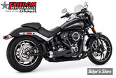 - ECHAPPEMENT - FREEDOM PERFORMANCE - SOFTAIL M8 - SHORTY 2 EN 1 - AMERICAN OUTLAW - NOIR  / EMBOUTS CHROME - HD01084