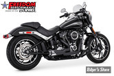 - ECHAPPEMENT - FREEDOM PERFORMANCE - SOFTAIL M8 - SHORTY 2 EN 1 - AMERICAN OUTLAW - NOIR  / CHROME - EMBOUTS NOIR - HD01112