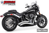 - ECHAPPEMENT - FREEDOM PERFORMANCE - SOFTAIL M8 - SHARP CURVE RADIUS - CHROME / EMBOUTS DROIT  : CHROME - HD01176