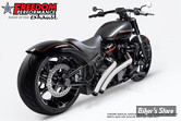 - ECHAPPEMENT - FREEDOM PERFORMANCE - SOFTAIL M8 - RADICAL RADIUS - CHROME / EMBOUTS DROIT NOIR - HD01190