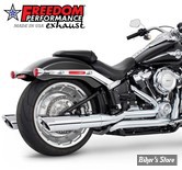 - ECHAPPEMENT - FREEDOM PERFORMANCE - SOFTAIL M8 -  TWO-STEP TUCK & UNDER - SLASH CUT - CHROME / EMBOUT : CHROME - HD01309