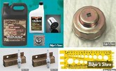 KIT HUILE MINÉRALE - LOT38 : KIT VIDANGE XLH MASTER AVEC FILTRE CHROME + CLEF FILTRE A HUILE + 2 BOUGIES + JAUGE VISSERIE