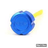 DOC A / PIÈCE N°103 - BOUCHON D'HUILE - OEM 62700136 - TOURING 2017UP - FIGURATI DESIGN - ALUMINIUM - FINITION : BLEU CRÊNELÉ - FDP01-M8KN-B