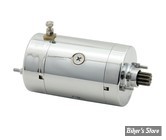 DEMARREUR HITACHI TYPE - OEM 31570-73 / 31570-73T - ACCEL - 0.8KW - BIG TWIN 74/88 ET XLH 1974 - HITACHI TYPE - CHROME - 40003C