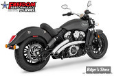 ECHAPPEMENT -  FREEDOM PERFORMANCE - INDIAN SCOUT - RADICAL RADIUS 2 EN 2 - SLASH-CUT - CHROME / EMBOUTS NOIR - IN00075