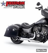 ECHAPPEMENT - FREEDOM PERFORMANCE - INDIAN CHIEF 14/21 - SHORTY 2 EN 1 - CHROME / EMBOUT SLASH CUT TURN OUT SCUPLTE  : NOIR - IN00172