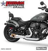 ECHAPPEMENT - FREEDOM PERFORMANCE - INDIAN CHIEF 22UP - SHORTY 2 EN 1 - CHROME - EMBOUT SLASH CUT : SCULPTE DORE - IN00378