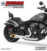 ECHAPPEMENT - FREEDOM PERFORMANCE - INDIAN CHIEF 22UP - SHORTY 2 EN 1 - CHROME - EMBOUT SLASH CUT : DORE - IN00379