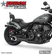 ECHAPPEMENT - FREEDOM PERFORMANCE - INDIAN CHIEF 22UP - SHORTY 2 EN 1 - NOIR - EMBOUT SLASH CUT : CHROME - IN00380