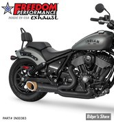 ECHAPPEMENT - FREEDOM PERFORMANCE - INDIAN CHIEF 22UP - SHORTY 2 EN 1 - NOIR - EMBOUT SLASH CUT : SCULPTE DORE - IN00383