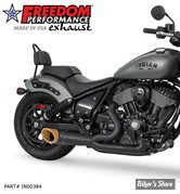 ECHAPPEMENT - FREEDOM PERFORMANCE - INDIAN CHIEF 22UP - SHORTY 2 EN 1 - NOIR - EMBOUT SLASH CUT : DORE - IN00384