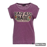 TEE-SHIRT - QUEEN KEROSIN - BAD ASS BABE - PRUNE - TAILLE XS