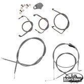 +15" / +17" - KIT CABLES ET DURITES DE FREIN DE GUIDON RALLONGES - TOURING FLHR 96/07 / FLTR 98/07 - STANDARD - INOX - LA-8006KT-16