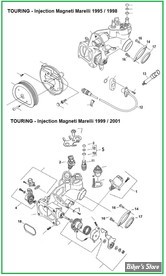  PIÈCE N° 00 - ECLATE DES PIECES DE CORPS D'INJECTION - TOURING 1995/2001 MAGNETI MARELLI