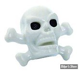 BOUCHONS DE VALVE TRIK TOPZ - SKULL HEAD - BLANC