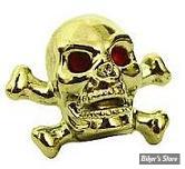 BOUCHONS DE VALVE TRIK TOPZ - SKULL HEAD - DOREE