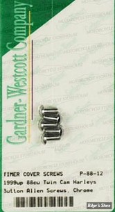 Visserie de cache allumage - TWINCAM 99/17 - OEM  68042-99 / 68120-00 - Gardner Wescott - CHROME