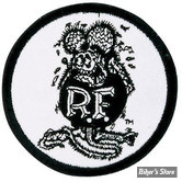 ECUSSON/PATCH - RAT FINK - COULEUR : NOIR/BLANC - TAILLE : # 3.35 " ( # 8.50 cm )