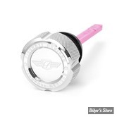 ECLATE A - PIECE N° 42 -  BOUCHON DE RÉSERVOIR D'HUILE - SOFTAIL 00/17 - OEM 62845-00 / A / 62845-00A - FIGURATI DESIGN - FINITION INOX : ARGENT CRENELÉ - FD01-MAGDS-ST-KN-SS