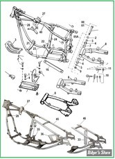  ECLATE O - PIÈCE N° 00 - ECLATE DES PIECES DE CADRE - SHOVELHEAD 1971/1984