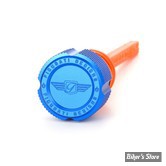 DOC A / PIÈCE N°103 - BOUCHON D'HUILE - OEM 62700136 - SOFTAIL M8 2018UP - FIGURATI DESIGN - ALUMINIUM - FINITION : BLEU CRÊNELÉ - FDP01-STM8-KN-B