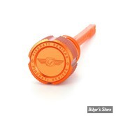 DOC A / PIÈCE N°103 - BOUCHON D'HUILE - OEM 62700136 - SOFTAIL M8 2018UP - FIGURATI DESIGN - ALUMINIUM - FINITION : ORANGE CRÊNELÉ - FDP01-STM8-KN-O