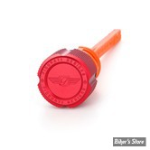 DOC A / PIÈCE N°103 - BOUCHON D'HUILE - OEM 62700136 - SOFTAIL M8 2018UP - FIGURATI DESIGN - ALUMINIUM - FINITION : ROUGE CRÊNELÉ - FDP01-STM8-KN-R