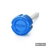 DOC A / PIÈCE N° 56 - JAUGE D'HUILE - OEM 37065-06 / 62700291 - FIGURATI DESIGN - ALUMINIUM - FINITION : BLEU CRÊNELÉ - FDP01-TRSM8-KN-B