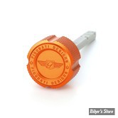 DOC A / PIÈCE N° 56 - JAUGE D'HUILE - OEM 37065-06 / 62700291 - FIGURATI DESIGN - ALUMINIUM - FINITION : ORANGE CRÊNELÉ - FDP01-TRSM8-KN-O