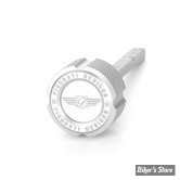 DOC A / PIÈCE N° 56 - JAUGE D'HUILE - OEM 37065-06 / 62700291 - FIGURATI DESIGN - ALUMINIUM - FINITION : ARGENT CRÊNELÉ - FDP01-TRSM8-KN-S