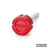 DOC A / PIÈCE N° 56 - JAUGE D'HUILE - OEM 37065-06 / 62700291 - FIGURATI DESIGN - ALUMINIUM - FINITION : ROUGE CRÊNELÉ - FDP01-TRSM8-KN-R