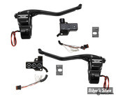 R/ COMMANDE DE GUIDON REBUFFINI - RR90 Radial hand controls set - Softail 16UP / SPORTSTER 14UP - HYDRAULIQUE - NOIR ANODISE