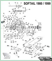  DOC A - Eclate des pieces de carter de Boite de Vitesses - SOFTAIL 1980/1999