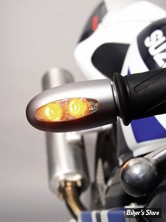 CLIGNOTANT DE BOUT DE GUIDON KELLERMANN - BL1000 TWIN EYES - CORPS : CHROME MAT  / LENTILLE : CLAIRE - 120.400 - LA PIÈCE