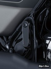 CACHES FIXATIONS DE MARCHEPIEDS ARRIÈRE - TOURING 1993UP - KURYAKYN - Passenger board block off plate set - NOIR BRILLANT - 9397