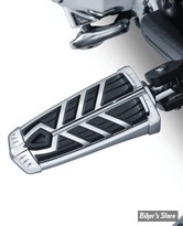 - KYN - SPEAR CHROME - REPOSES PIEDS KURYAKYN - SPEAR FOOTPEGS - SANS EMPREINTE (SPLINED) - FINITION : CHROME / CAOUTCHOUC NOIR - 5658