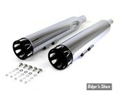 SILENCIEUX - V-TWIN / WYATT GATLING - TOURING 2017UP - M8 Revolver Muffler Set - FINITION : CHROME / EMBOUT : NOIR - 30-1377