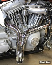 - ECHAPPEMENT - V-TWIN / Wyatt Gatling - "Y" Exhaust Pipe Header - SOFTAIL 07/17 - 30-0778 - CHROME