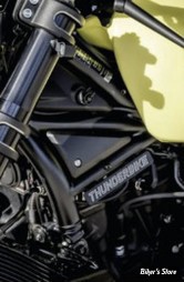 CACHES CADRE AVANT - SPORTSTER RH 1250 S 21UP / RH 975 22UP  - THUNDERBIKE - NOIR AVEC LOGO- 22-85-045