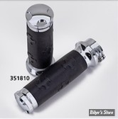 POIGNÉES - ZODIAC - TIRAGE PAR CÂBLES HD 82UP / 1" - TORNADO II - CAOURCHOUC NOIR - CROSS / CHROME