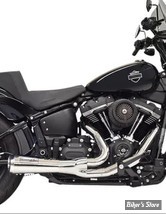 ECHAPPEMENT - BASSANI - SOFTAIL FXFB / FLFB / FXLR/S/ST / FLSL / FXST / FXBB - The Ripper Short Road Rage 2-into-1 Exhaust System - CHROME - 1S73