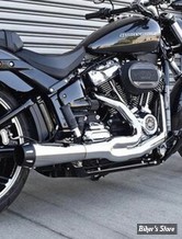 ECHAPPEMENT - BASSANI - SOFTAIL FLFB/FXBR/FXDR 18UP - 2-into-1 Road Rage Exhaust System - MODÈLE COURT 15" 1/2 - CHROME - 1S94R