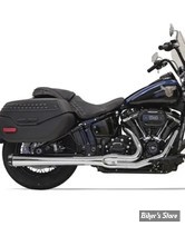 ECHAPPEMENT - BASSANI - SOFTAIL FLDE/FLHC/FLI 18UP - 2-into-1 Road Rage Exhaust System - VERSION LONGUE 24" - CHROME - 1S91R