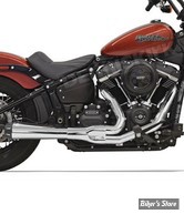 ECHAPPEMENT - BASSANI - SOFTAIL FXFB/FXLR/FLSL/FXST/FXBB 18UP - 2-into-1 Road Rage Exhaust System - MODÈLE COURT 15 1/2" - CHROME - 1S72R