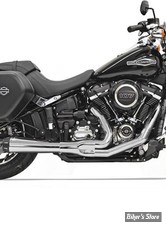 ECHAPPEMENT - BASSANI - SOFTAIL FXLRS/T / FLSB 18UP - 2-into-1 Road Rage Exhaust System - MODÈLE COURT 15 1/2" - CHROME - 1S81R